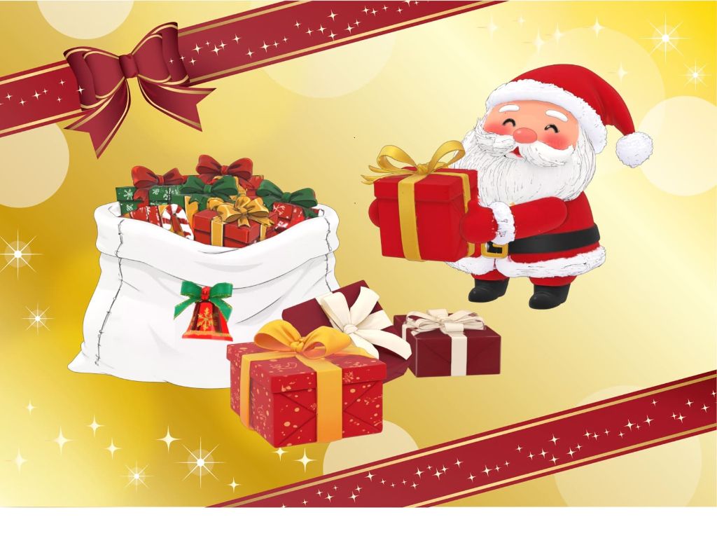 超豪華プレゼント サンタクロースとギフトボックス